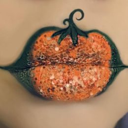 Хэллоуин 2016. Как сделать ослепительный макияж губ с изображением тыквы