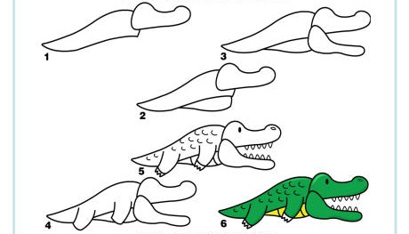 схема малювання крокодил