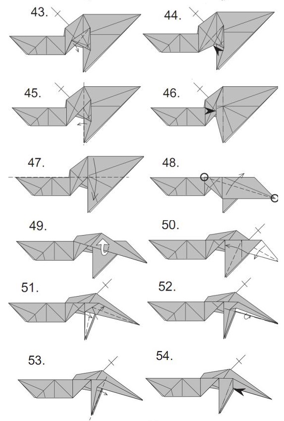 оригами динозавр поэтапно с фото