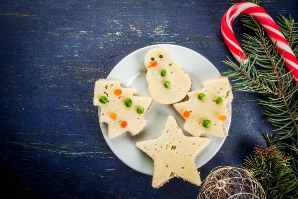 Новый год 2018, праздничные блюда для ребенка, канапе, бутерброды