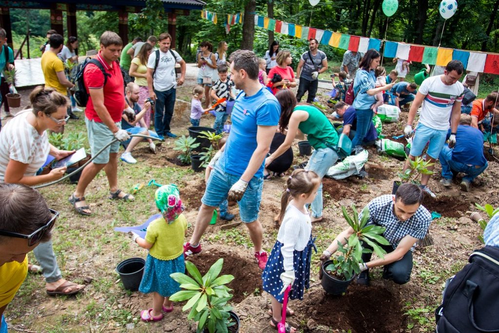 День батька в ботсаду: тата з дітьми висадили понад 50 рододендронів!