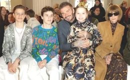 Образцовая семья: Дэвид Бекхэм с детьми на модном показе Виктории