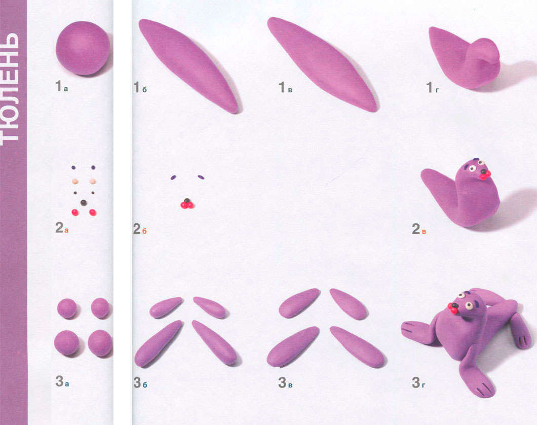 животные из пластилина, схемы лепки из пластилина