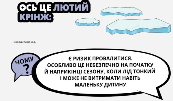 Основні правила поведінки біля замерзлих водойм