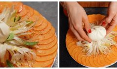 Мартыновская показала, как приготовить карпачо с хурмой и бураттой